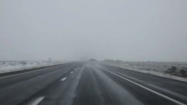 Bize 15 eyaletler arası kar yağdı yol Nevada'da sürüş ı kar yağışı 