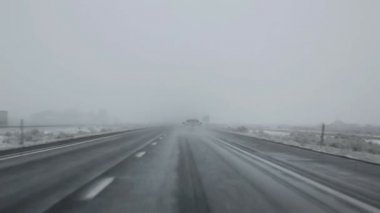 Bize 15 eyaletler arası kar yağdı yol Nevada'da sürüş ı kar yağışı 