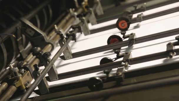 Impresión offset máquina papel impresión detalle — Vídeos de Stock