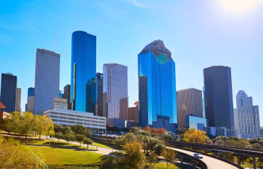 Batı Teksas bize Houston şehir manzarası