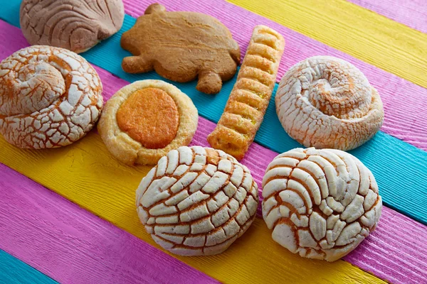 Pâtisseries mexicaines concha puerquito ojo buey — Photo