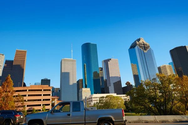 Texas city Houston şehir manzarası bize — Stok fotoğraf