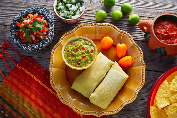 Meksika Tamale tamales Mısır yaprak — Stok fotoğraf