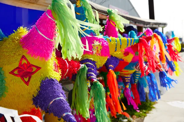 Mexican party pinatas tissue colorful paper — Stock Photo, Image