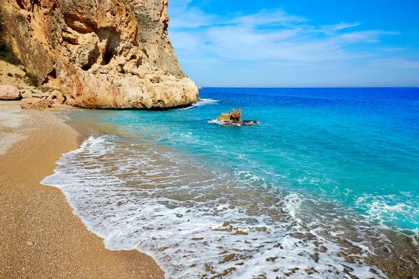 Pláž Cala del Moraig v Benitatxellu Alicante — Stock fotografie