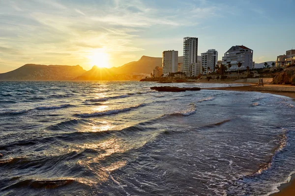 Cantal roig Akdeniz'in Calpe gün batımı — Stok fotoğraf