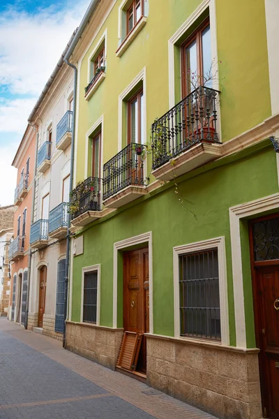 Denia street Loreto fasader i Alicante Spanien — Stockfoto