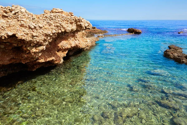 Denia Las rotas strand in de buurt van Sant Antonio Kaap — Stockfoto