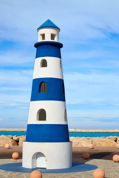 Denia világítótorony emlékmű Földközi-tengeren — Stock Fotó