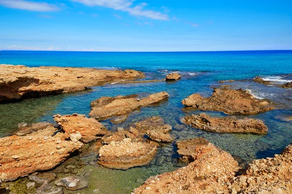 Playa de Denia Las rotas cerca del cabo de Sant Antonio — Foto de Stock