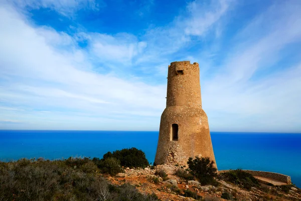 Denia Las Rotas toren del Gerro in Middellandse Zee — Stockfoto