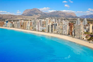 Benidorm levante plaj havadan görünümü