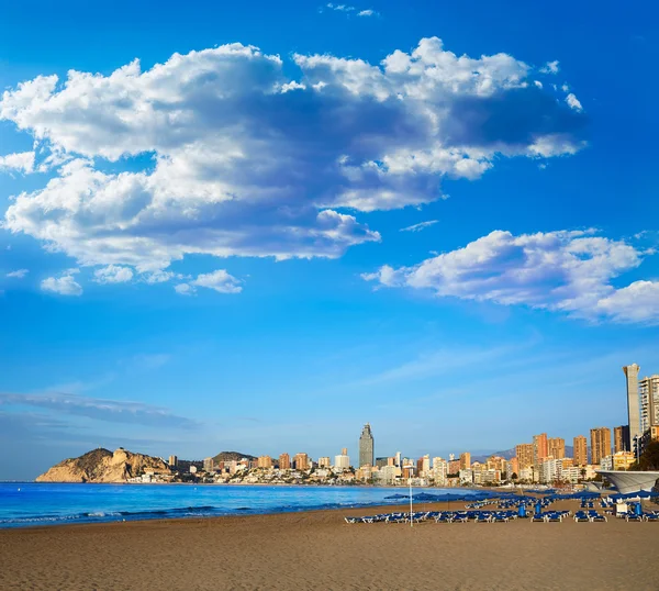 Benidorm Poniente strand in Alicante Spanje — Stockfoto