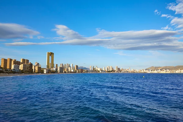 Plaży Poniente w Benidorm w Alicante, Hiszpania — Zdjęcie stockowe