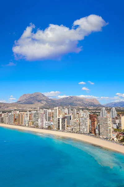 Benidorm Plaża levante lotu ptaka — Zdjęcie stockowe