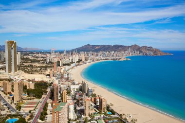 Benidorm beach hava manzarası Alicante