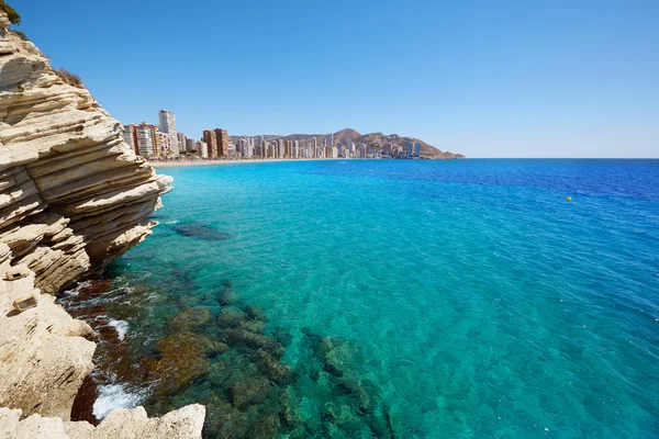 Benidorm levante praia em alicante Espanha — Fotografia de Stock