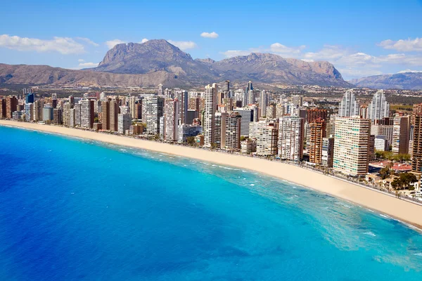 Plaży Levante w Benidorm, w Alicante, Hiszpania — Zdjęcie stockowe