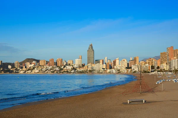 Benidorm Poniente strand in Alicante Spanje — Stockfoto