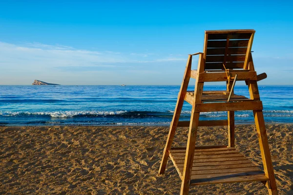 Benidorm Poniente beach watchtower seat Alicante — Stock Photo, Image