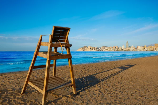 Benidorm Levante strand Őrtorony ülés Alicante — Stock Fotó