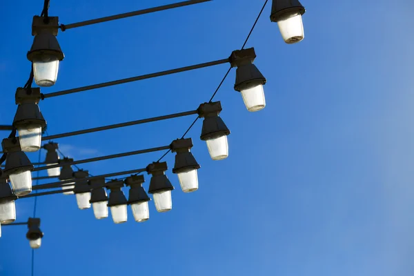 Farolas en levante playa de benidorm — Foto de Stock