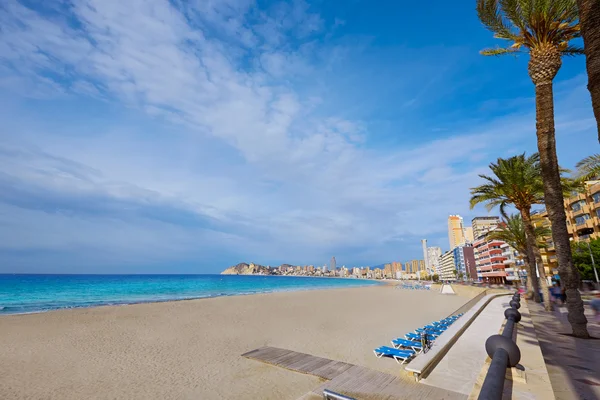 Benidorm Levante strandtól, Alicante, Spanyolország — Stock Fotó