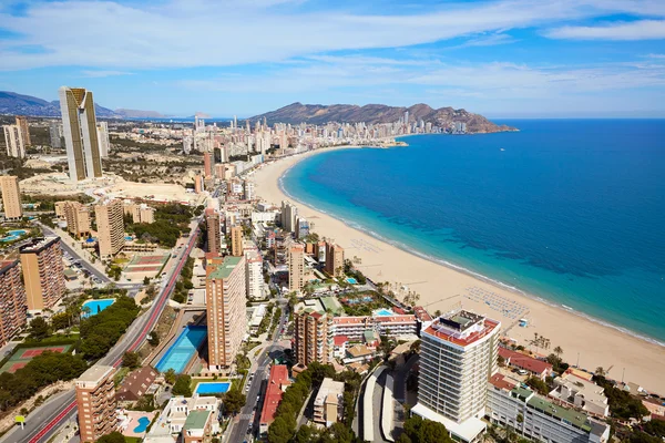 Benidorm stranden antenn skyline i Alicante — Stockfoto