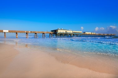 Daytona Beach in Florida with pier USA clipart