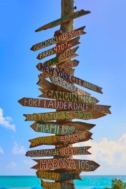 Key West beach mesafe işaretleri yerler için 