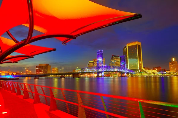 Jacksonville horizonte atardecer río en la Florida — Foto de Stock