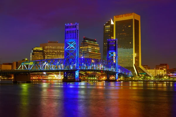 Jacksonville horizonte atardecer río en la Florida —  Fotos de Stock