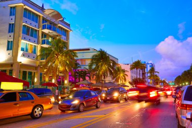 Miami South Beach günbatımı Ocean Drive Florida