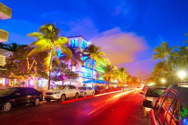 Miami South Beach günbatımı Ocean Drive Florida