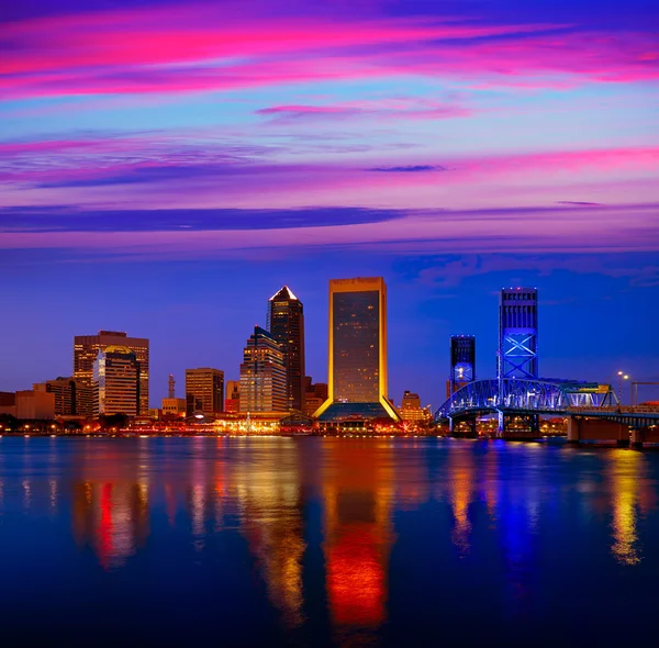 Jacksonville skyline sunset river in Florida Stock Photo by ©lunamarina