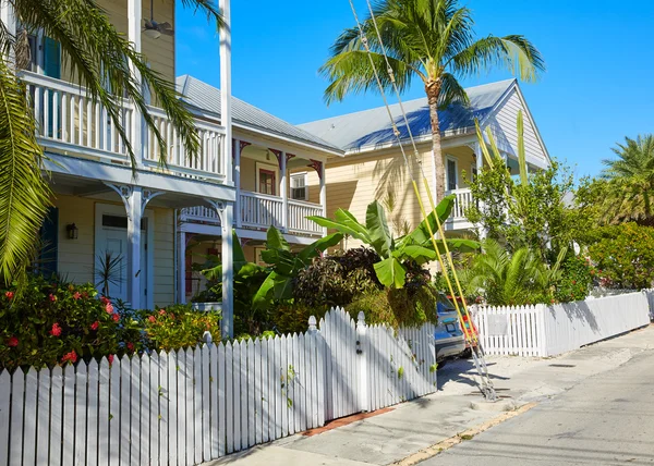 Key west centru ulice domy na Floridě — Stock fotografie