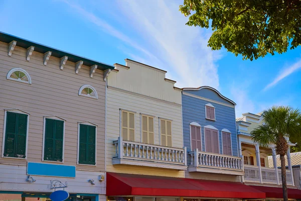 Key west downtown street houses in Florida — Stock Photo, Image
