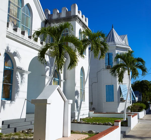 Key west downtown street houses in Florida — Stock Photo, Image