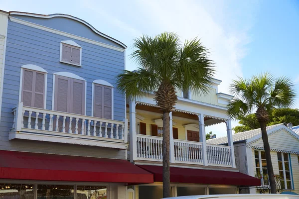 Key west downtown street houses in Florida — Stock Photo, Image