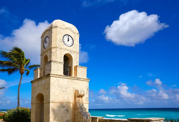 Palm Beach Worth Avenue clock tower Florida — Stock Photo, Image