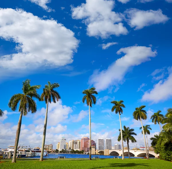 Palm Beach Panorama královský Park most Floridy — Stock fotografie