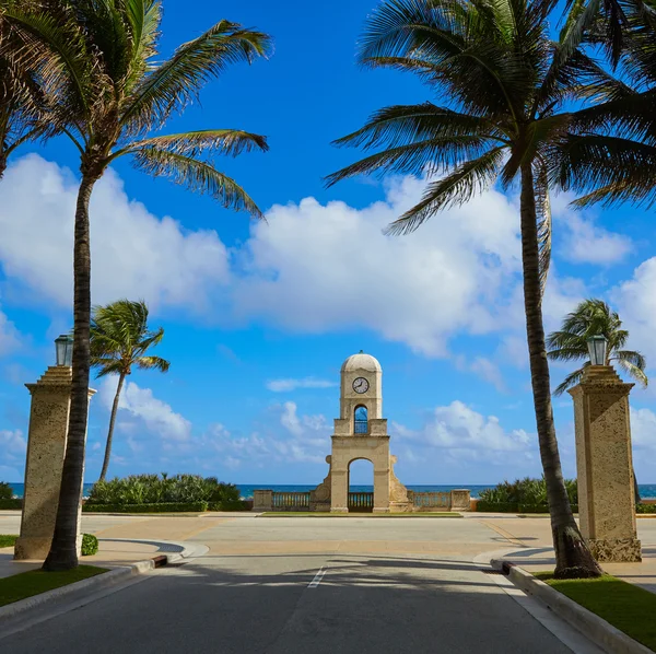 Palm Beach Worth Avenue torre del reloj Florida —  Fotos de Stock