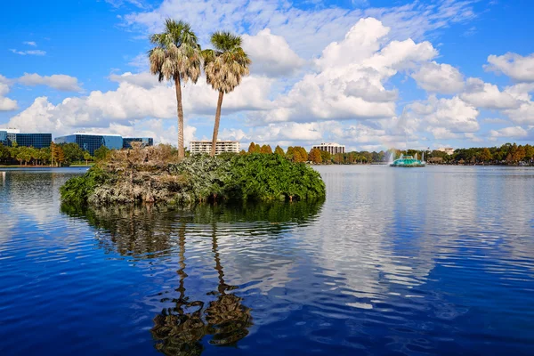 Orlando skyline fom tó Eola Florida minket — Stock Fotó