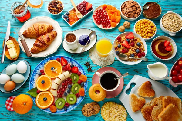 Desayuno buffet de café continental saludable — Foto de Stock