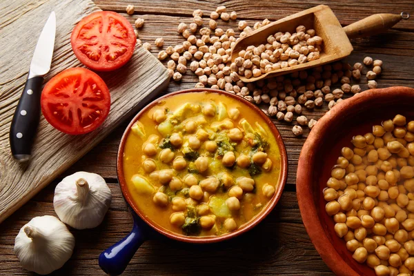 Potaje de Garbanzos chickpea stew Spain — Stock Photo, Image