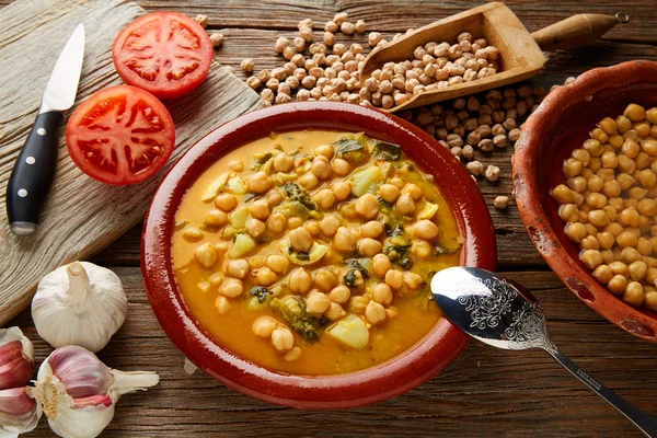 Potaje de Garbanzos guisado de grão de bico Espanha — Fotografia de Stock