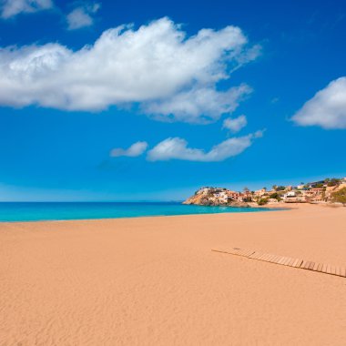 Bolnuevo beach in Mazarron Murcia at Mediterranean  sea clipart