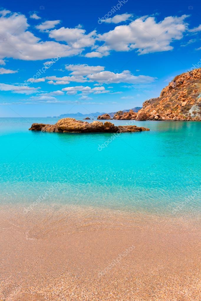 Cartagena cala cortina strand in murcia, Spanje ...