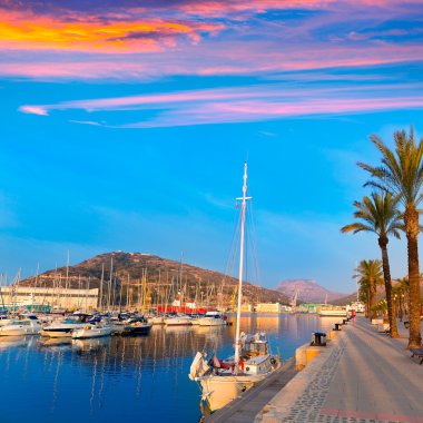Cartagena murcia port marina gündoğumu İspanya