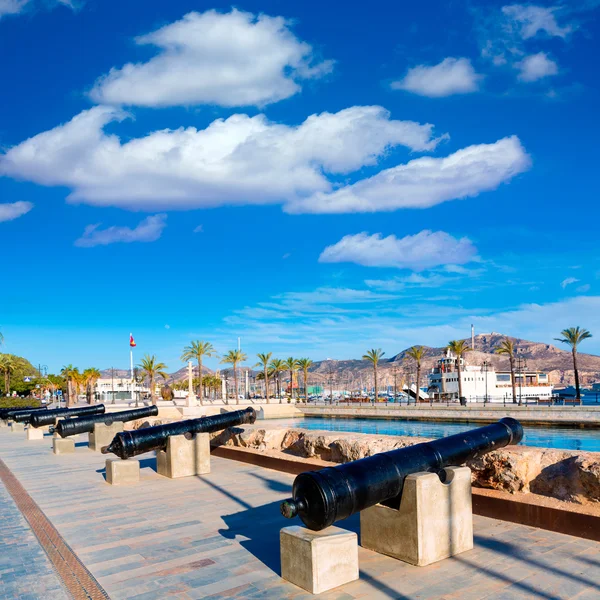 Cartagena kanon Marinmuseum hamnen i Spanien — Stockfoto